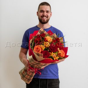 Букет с рози - Радост